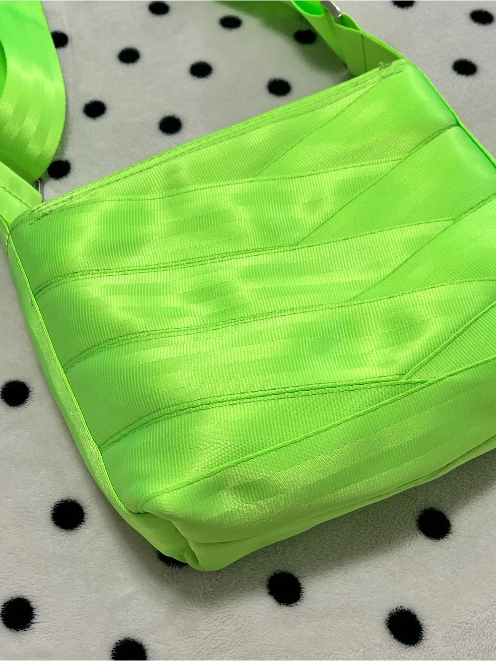 Neon Green Seat Belt Crossbody Bag by FiberTime